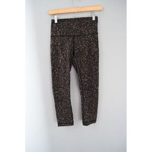 Lululemon Wunder Under Crop Leggings 6 Brown Wild Thing Camo  Yoga Pants